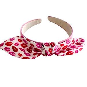 Handcrafted Red Lips Bow Headband